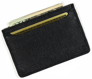 Men's Front Pocket Wallet Premium Saffiano Leather Slim Thin Credit Card Holder