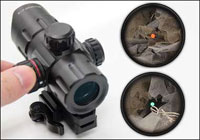 UTG 4.2" ITA Red/Green Dot Sight with Riser Adaptor, QD Mount and Flip-Open Lens Caps