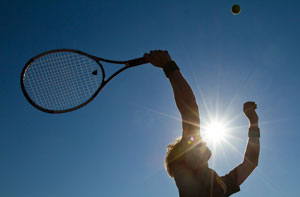 Tennis with sunglasses