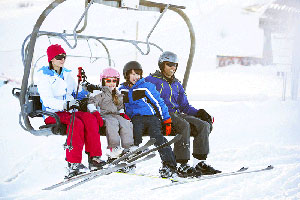 snow sports with sunglasses