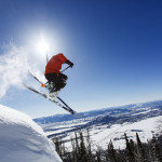 skiing off a cliff