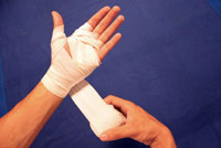 hand wraps underneath gloves