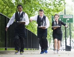 waiters balancing