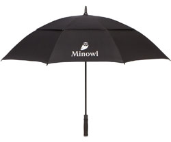 Ultimate Golf Umbrella by Minowl. Large Oversize Black Windproof Waterproof Automatic Collapsible. The Best