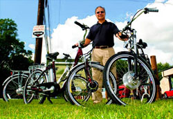 hybrid bikes on grass