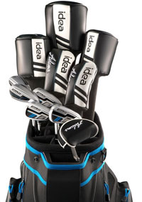 Mens Idea Woods/Irons Sets 5Wds/6Irns/Putter/Bag Graphite, Regular