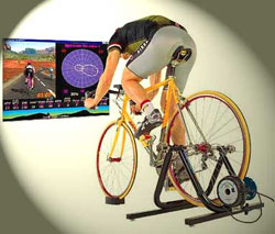 riding an indoor bike trainer