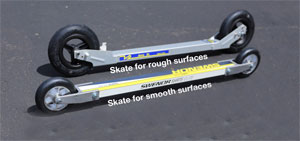 skate roller skis smooth and rough