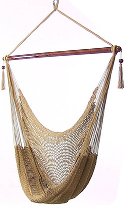 Sunnydaze Hanging Caribbean Extra Large Hammock Chair, Soft-Spun Polyester Rope, 40 Inch Wide Seat