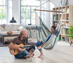 indoor hammock in living room