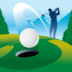 golfer on distance to flag