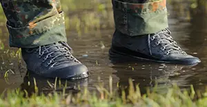 Boots in water at work