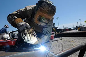 Welder at work