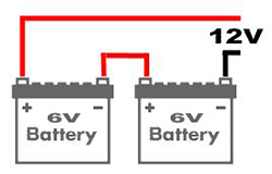 batteries in series to achieve proper voltage for golf carts