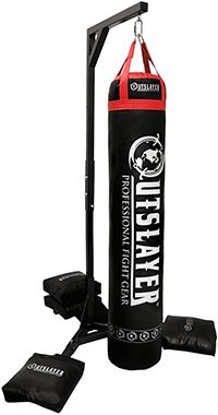 Muay Thai Heavy Bag Stand 350lbs Capacity. Heavy Duty Punching Bag Stand with 4 Sand Bags