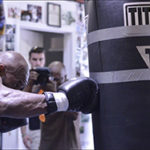 punching the heavy bag