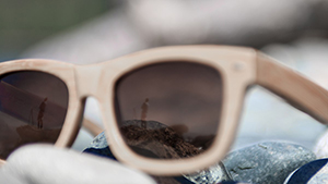 sunglasses with a high quality wooden frame