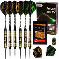 IgnatGames Steel Tip Darts - Professional Darts Set with Aluminum Shafts and Flights + Dart Sharpener + Innovative Case