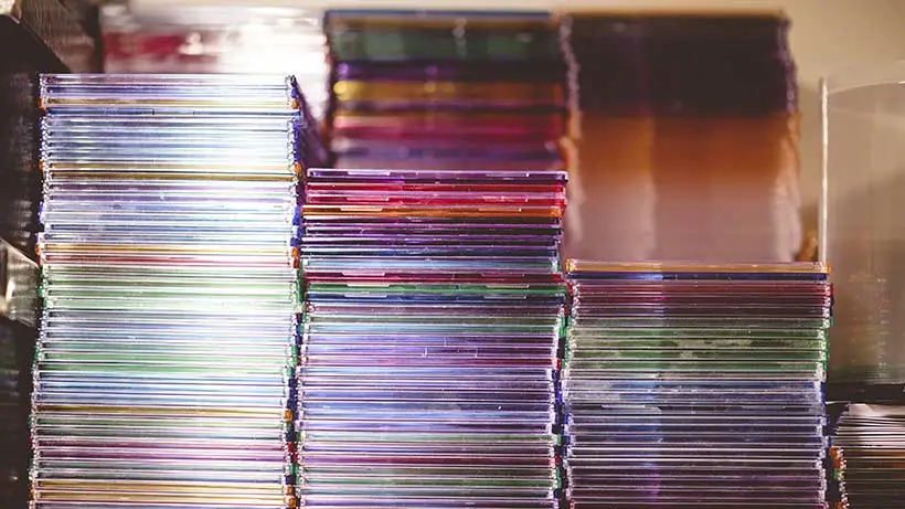 shelves of CDs 
